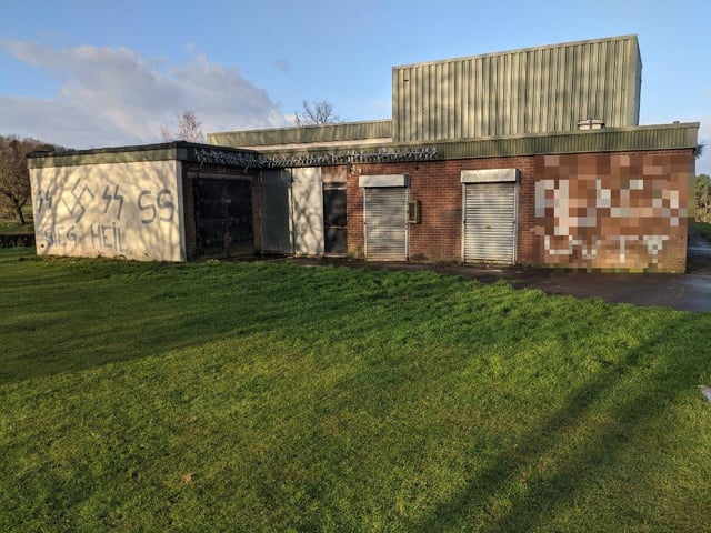 Vandals painted 'blacks out', 'sieg heil', swatstika and SS lightning bolts on the clubhouse at Linn Park golf course.