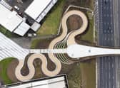 The looping southern access ramp between the bridge and Baird Street. Picture: John Devlin