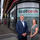 Stephen Pearson, chair of Financial Inclusion for Scotland, with Sharon MacPherson, CEO of Scotcash. Picture: contributed.