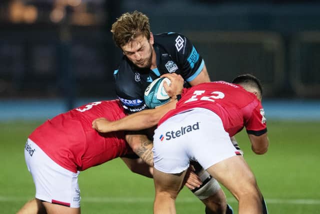 Richie Gray in action for Glasgow Warriors against Newcastle Falcons, his first experience of playing in front of fans at Scotstoun. Picture: Ross MacDonald/SNS