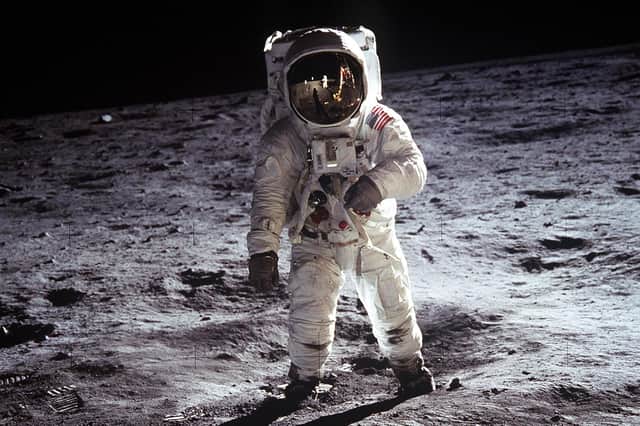 Astronaut Buzz Aldrin walking on the surface of the moon (or a top-secret film studio if you are a particular type of conspiracy theorist) (Picture: Nasa/PA Wire)