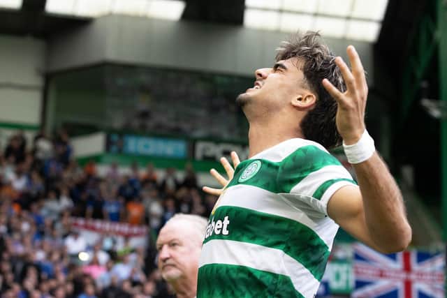 Celtic’s Jota is a man high on life after his exquisite finish for his team's second in their 4-0 flogging of Rangers. (Photo by Alan Harvey / SNS Group)