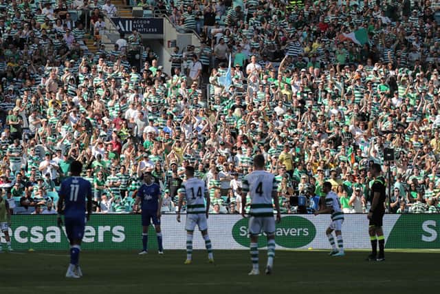 Celtic fans made up the majority of the 40,000 crowd inside the Accor Stadium for the Sydney Super Cup match against Everton. (Photo by Jeremy Ng/Getty Images)
