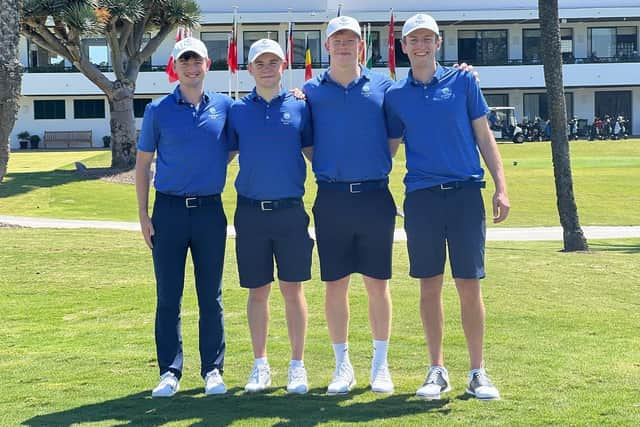 Scotland are being represented in the European Nations Championship at Sotogrande by, from left, James Morgan, Connor Graham, Gregor Graham and Gregor Tait.