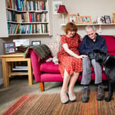 Jon and Jeanette King with dementia dog Lenny. Photo credit should read: Dougie Cunningham/PA Wire
