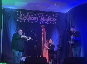 Saltfishforty and Esther Swift playing at Letham Nights, near Cupar, in Fife, recently