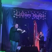 Saltfishforty and Esther Swift playing at Letham Nights, near Cupar, in Fife, recently