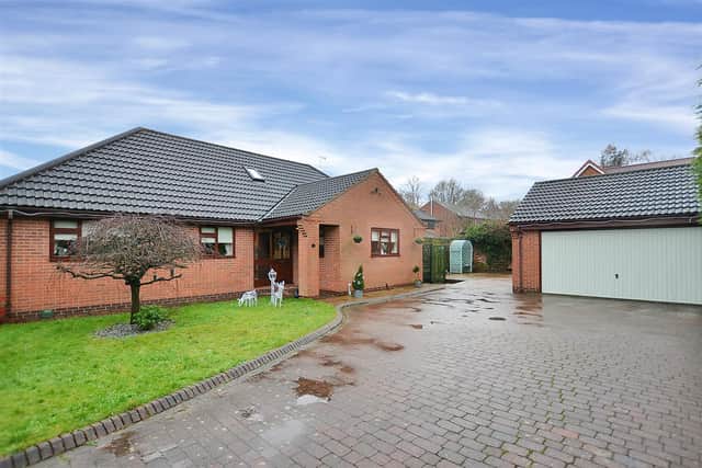 The individually built, five-bedroom, detached chalet bungalow is on the market for a guide price of £450,000.