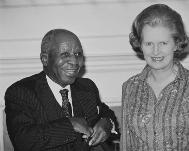 President of Malawi Hastings Banda with Margaret Thatcher in 1979.