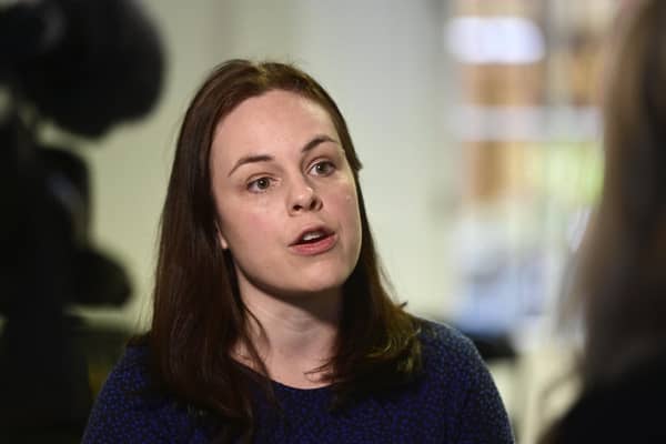 SNP leadership candidate Kate Forbes during a visit the Empower Women for Change organisation in Glasgow. Picture: John Devlin