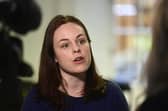 SNP leadership candidate Kate Forbes during a visit the Empower Women for Change organisation in Glasgow. Picture: John Devlin