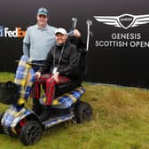 Bob MacIntyre pictured with Scott Stewart, who is suffering from MND, following the Genesis Scottish Open Pro-Am at The Renaissance Club. Picture: Andrew Redington/Getty Images.