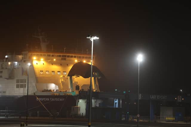 The European Causeway vessel operated by P&O Ferries which has been detained in Larne for being "unfit to sail".