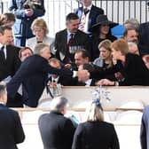 Tony Blair and Nicola Sturgeon shake hands at the dedication service of the Iraq and Afghanistan memorial at Horse Guards Parade in London in 2017 (Picture: Stuart C Wilson/Getty Images)