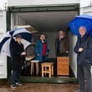 Pictured from left to right are Cllr Sarah Dickinson, Cllr Isobel Davidson (ISC Vice Chair), Cllr Alan Turner, and Cllr Jim Gifford (SC Vice Chair), all supporting the reuse scheme.