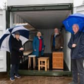 Pictured from left to right are Cllr Sarah Dickinson, Cllr Isobel Davidson (ISC Vice Chair), Cllr Alan Turner, and Cllr Jim Gifford (SC Vice Chair), all supporting the reuse scheme.