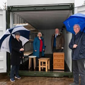 Pictured from left to right are Cllr Sarah Dickinson, Cllr Isobel Davidson (ISC Vice Chair), Cllr Alan Turner, and Cllr Jim Gifford (SC Vice Chair), all supporting the reuse scheme.