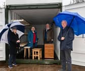 Pictured from left to right are Cllr Sarah Dickinson, Cllr Isobel Davidson (ISC Vice Chair), Cllr Alan Turner, and Cllr Jim Gifford (SC Vice Chair), all supporting the reuse scheme.