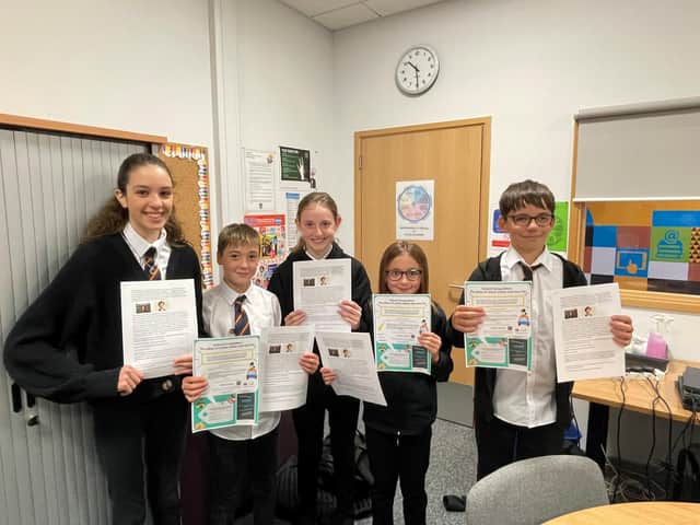 Pupils from Ellon Academy who are part of the ‘Maddie is Online’ project including: Adrijana Pavlovic, Cara Mallarkey, Chloe Lawrence, Ruaridh Gordon, Sam McBain.