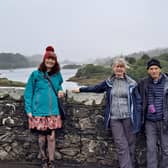 Joanne Easton, left, with her mother and father Robert, right, who died last year. Picture: contributed