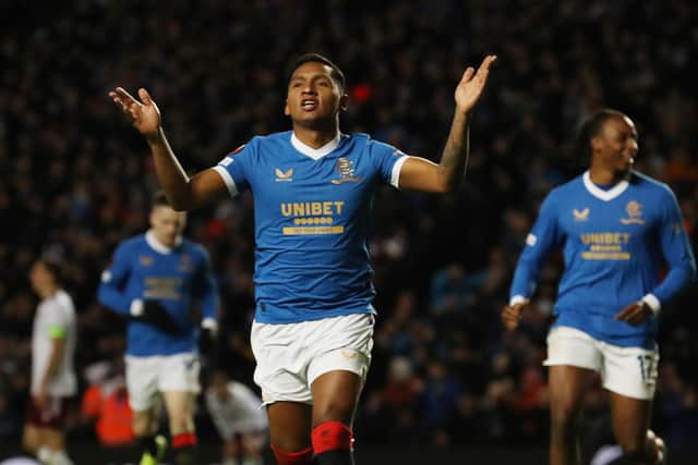 Alfredo Morelos scored his 28th European goal for Rangers in their 4-2 win over Borussia Dortmund in Germany on Thursday. (Photo by Ian MacNicol/Getty Images)