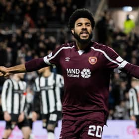 Ellis Simms scored seven goals for Hearts on loan from Everton last season.