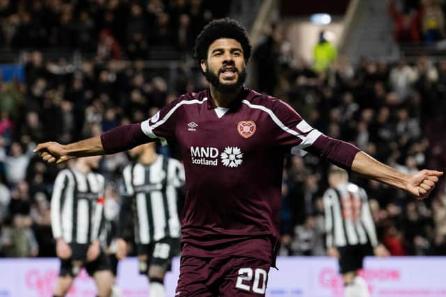 Ellis Simms scored seven goals for Hearts on loan from Everton last season.