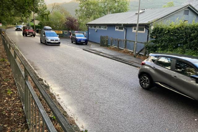 The A82, Scotland's most dangerous road for accidents, cuts through communities along the shores of Long Lomond -- in Tarbet, heavy traffic passes close to the local primary school. Picture: HDAT