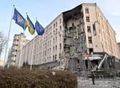 This hotel in central Kyiv was hit by a Russian missile strike on New Year's Eve (Picture: Sergei Supinsky/AFP via Getty Images)