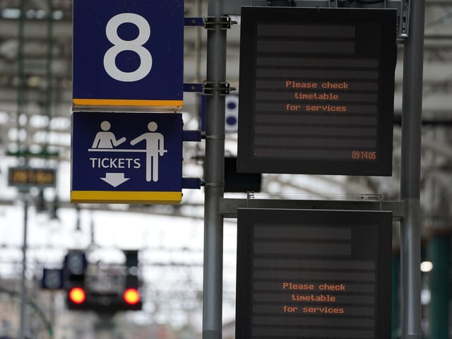 Millions of people are suffering disruption from rail strikes with 80% of trains cancelled and a spike in road congestion. This platform is unused at Glasgow Central. Picture; Andrew Milligan