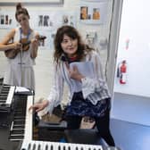 Frances Ruffelle in rehearsals for I Can Die Too with Flora Spencer-Longhurst on violin (Picture: Frederic Aranda)