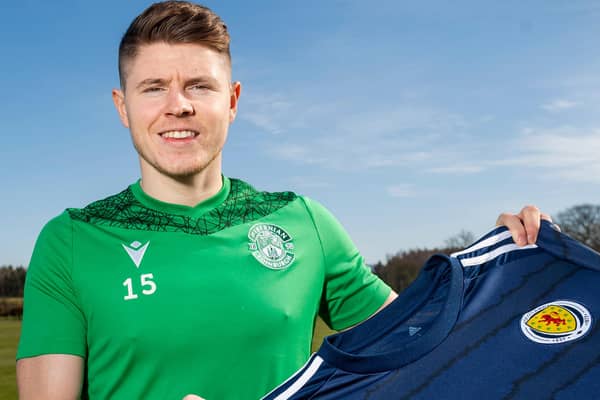 Kevin Nisbet received his first Scotland call-up this week, but is not the only Hibs player to have received international recognition this season. (Photo by Mark Scates / SNS Group)