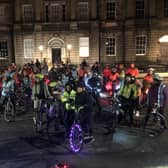 The last Our Streets Our Nights ride on International Women's Day in March attracted some 150 cyclists. (Photo by InfraSisters)