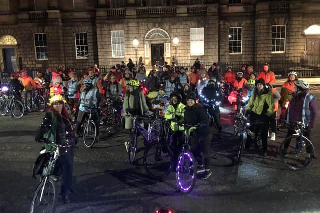 The last Our Streets Our Nights ride on International Women's Day in March attracted some 150 cyclists. (Photo by InfraSisters)