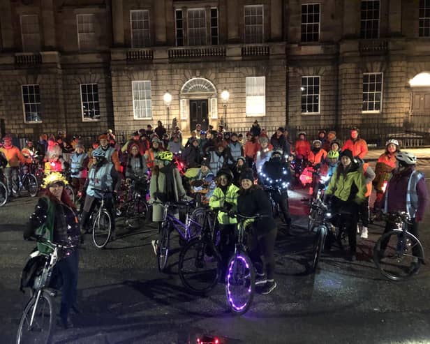 The last Our Streets Our Nights ride on International Women's Day in March attracted some 150 cyclists. (Photo by InfraSisters)