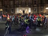 The last Our Streets Our Nights ride on International Women's Day in March attracted some 150 cyclists. (Photo by InfraSisters)