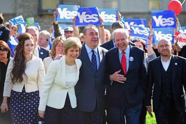 Nicola Sturgeon, Alex Salmond and Jim Sillars campaign in 2014 (Picture: Getty)
