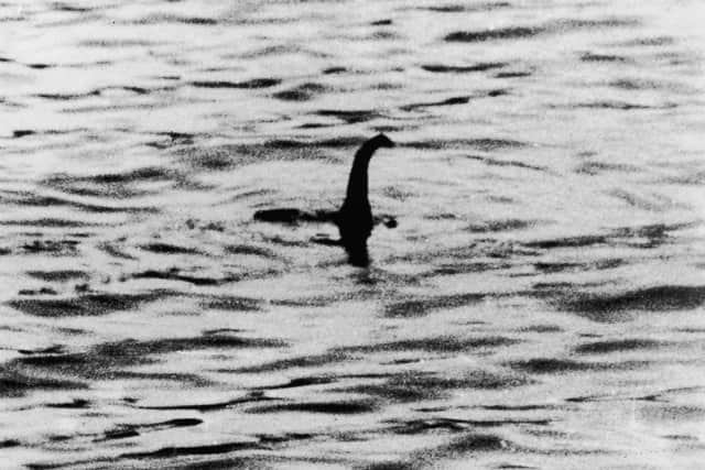 A view of the Loch Ness Monster, near Inverness, Scotland, April 19, 1934. The photograph, one of two pictures known as the 'surgeon's photographs,' was allegedly taken by Colonel Robert Kenneth Wilson, though it was later exposed as a hoax by one of the participants, Chris Spurling, who, on his deathbed, revealed that the pictures were staged by himself. (Photo by Keystone/Getty Images)
