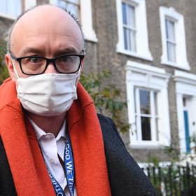 Dominic Cummings leaves his home in north London.