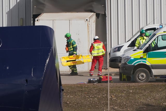 Emergency services at Imperial Dock in Leith