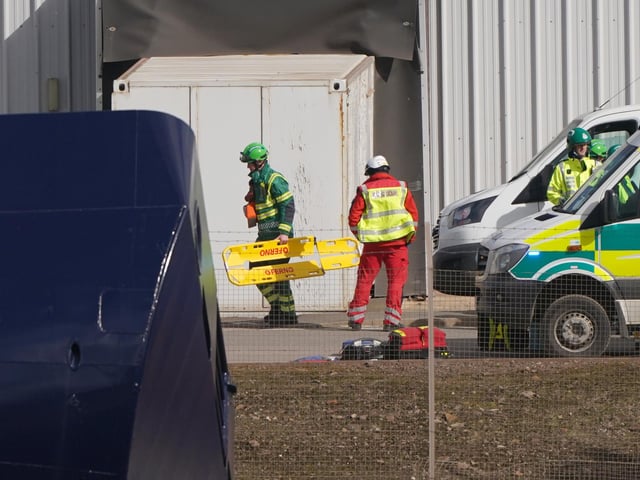 Emergency services at Imperial Dock in Leith