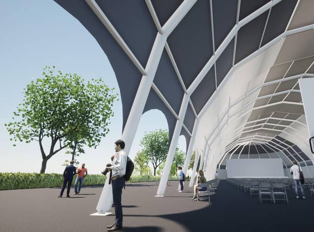 An image of what the EIF's new Edinburgh Park pop-up pavilion will look like.
