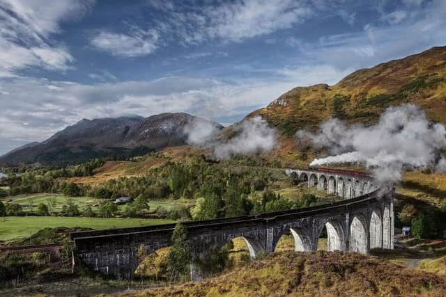 Jacobite steam train crosses the Glenfinnan Viaduct. Picture: West Coast Railways.