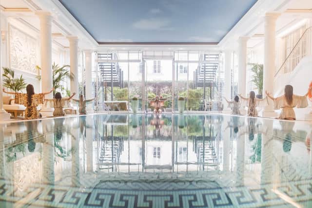 The Shangri-La’s tranquil pool in its Chi, The Spa complex. Pic: Marcelo Barbosa
