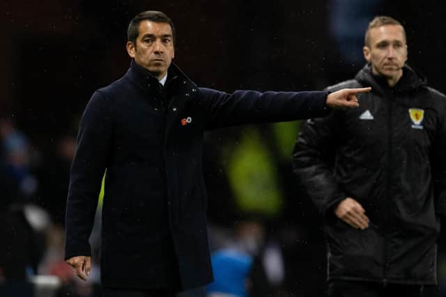 Rangers manager Giovanni van Bronckhorst on the touchline during the 1-0 win over Hearts. (Photo by Mark Scates / SNS Group)
