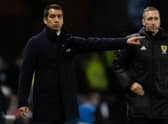 Rangers manager Giovanni van Bronckhorst on the touchline during the 1-0 win over Hearts. (Photo by Mark Scates / SNS Group)