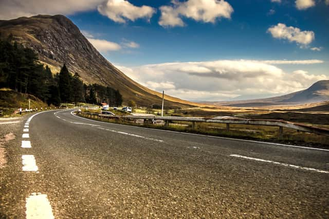 The A82 through Glencoe, a hugely popular tourist route where stopping your car is now illegal. PIC: Getty.