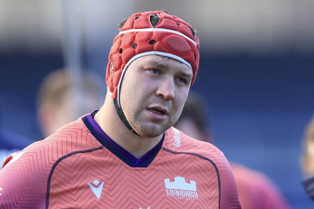 Grant Gilchrist during Edinburgh Rugby training session at Hive Stadium, on December 19, 2023. (Photo by Ewan Bootman / SNS Group)