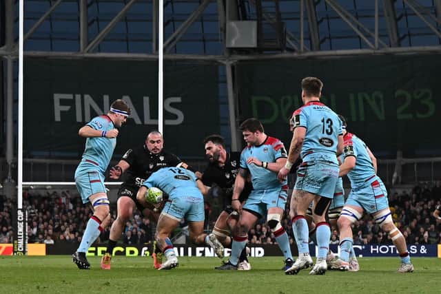 Glasgow Warriors and Toulon contested the 2023 European Challenge Cup final but both clubs will be in the Champions Cup next season. (Photo by Paul Ellis/AFP via Getty Images)