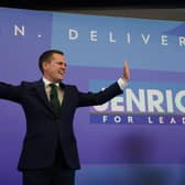 Tory leadership hopeful Robert Jenrick speaking during his Conservative Party leadership campaign launch